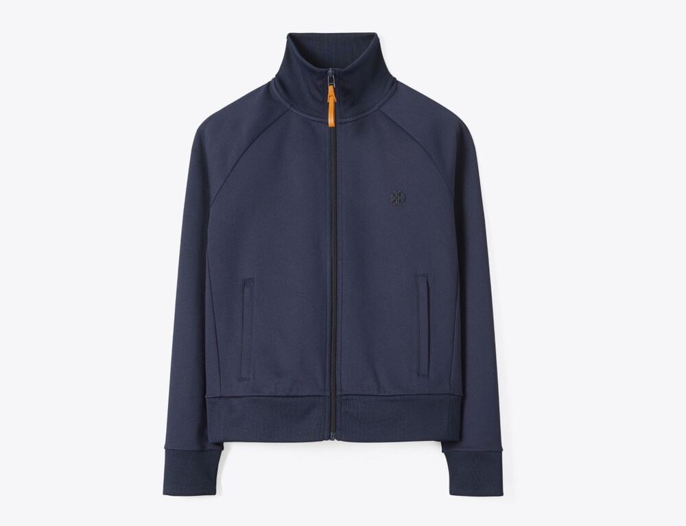 Tory Burch Retroknit Navy Track Jacket Size XS
